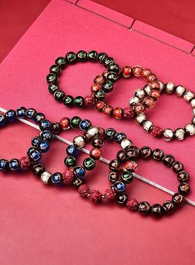 2026网络爆款香灰琉璃手链虎年生肖本命年朱砂三合香灰琉璃珠手串