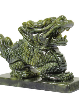 慈缘正堂南玉青龙摆件客厅装饰品