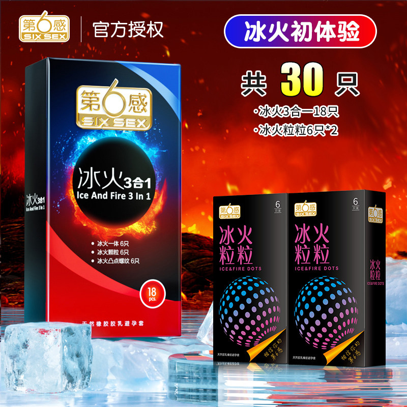 Sixth Sense Ice & Fire Condoms - Ultra-Thin Textured detail 6