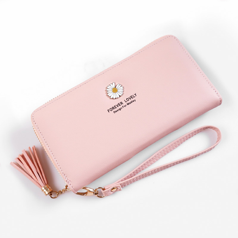 长款女士小雏菊2020新款拉链手机包 钻硕钱包