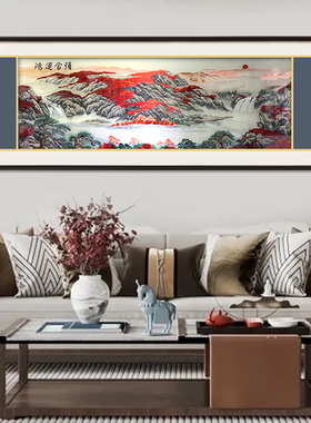 高端苏绣手工装饰画客厅背景墙画