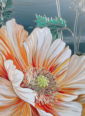 手工铜板铜雕新中式花卉装饰画