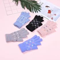 Female Autumn Winter Half Finger Gloves Cute Fashion Knit Plus Suede Thickened Multi Color Optional Gloves