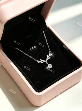 一路有你s925纯银项链轻奢小众设计莫桑石吊坠送女友闺蜜生日礼物
