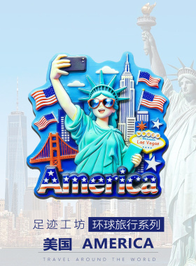 美国洛杉矶66号公路文创冰箱贴