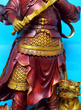 黄铜新款赵公明铜像新版财神赵大元帅站像玄坛真君