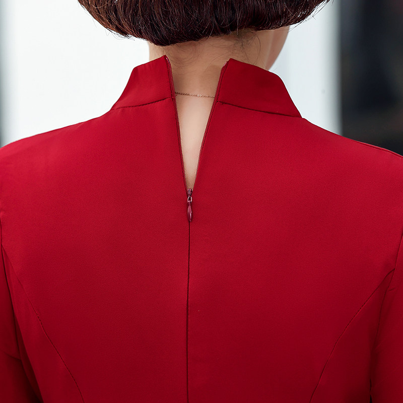 婚礼妈妈装春秋高贵中年女旗袍裙子 恰时光中老年女装