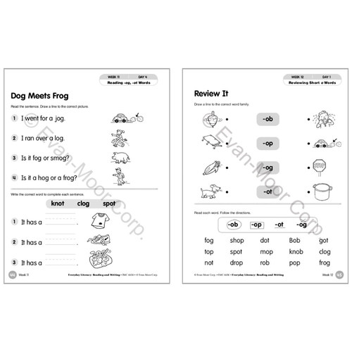Evan-Moor Everyday Literacy Reading And Writing Grade 1 SE 小学者的每日课堂系列 阅读与写作 一年级 作业本 美国加州教辅 - 图3