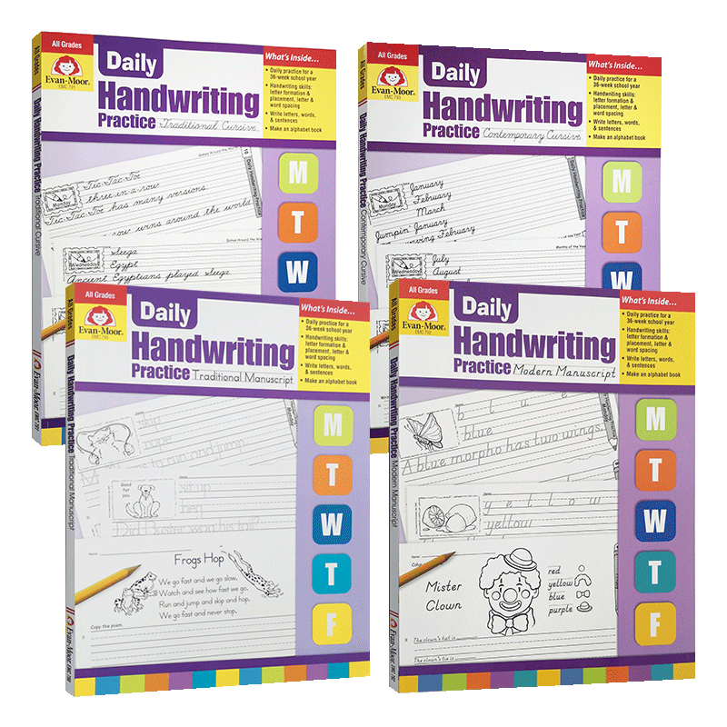 Evan-Moor Daily Handwriting Practice TE每日练习系列书法练习册完整版美国加州教辅英文原版进口英文字母书写练习evanmoor-图1
