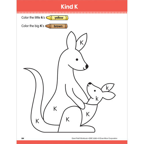 Evan-Moor Giant Early Learning Workbooks Grade PreK-K 综合能力活动书 3-6岁 控笔练习 幼儿园小中大班 少儿英语启蒙 evanmoor - 图1