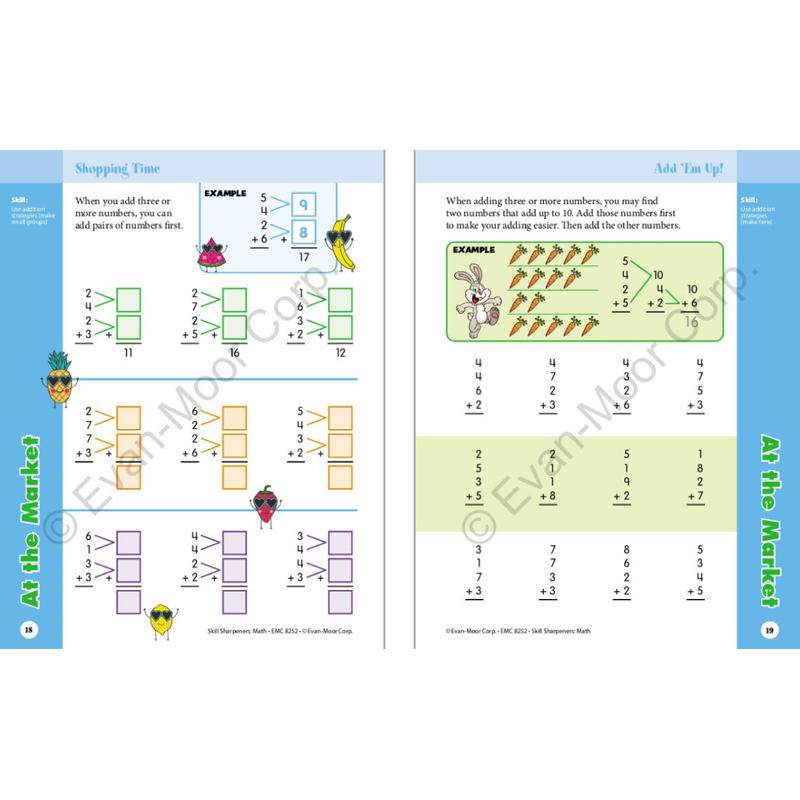Evan-Moor Skill Sharpeners Math 技能铅笔刀数学练习册 美国加州教辅 evanmoor幼儿园到六年级英文原版逻辑推理规律少儿英语学习 - 图2