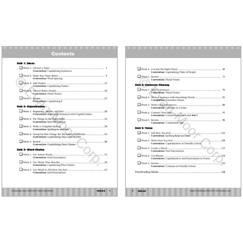 Evan-Moor Daily 6-Trait Writing Grade 1-8 SE 每日练习系列 系统写作无答案作业本 美国加州教辅 evanmoor - 图1