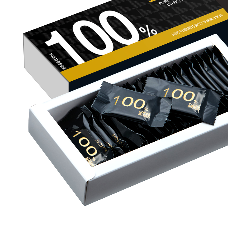 5盒装不多言100%每日纯黑巧克力排块低超苦无糖卡纯可可脂黑巧燃