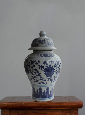 景德镇仿古风花瓶客厅摆件陶瓷器