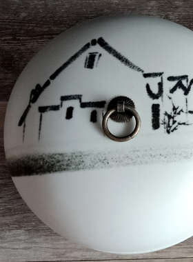 中式风陶瓷罐门厅水墨软装饰品