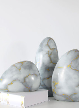 新中式风水墨展厅书柜软装饰品