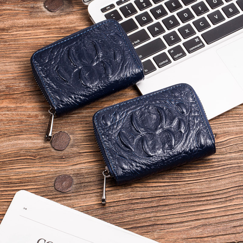 真皮男鳄鱼纹多卡位大容量女证件包 沐霖卡包