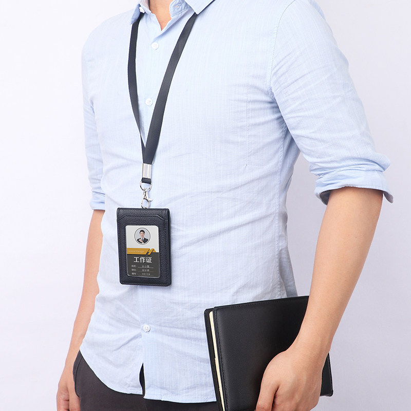 牛皮工作证件夹套多功能学生卡套 沐霖证件包