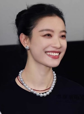 爆款明星同款红色水晶加钛钢百搭简约气质项链