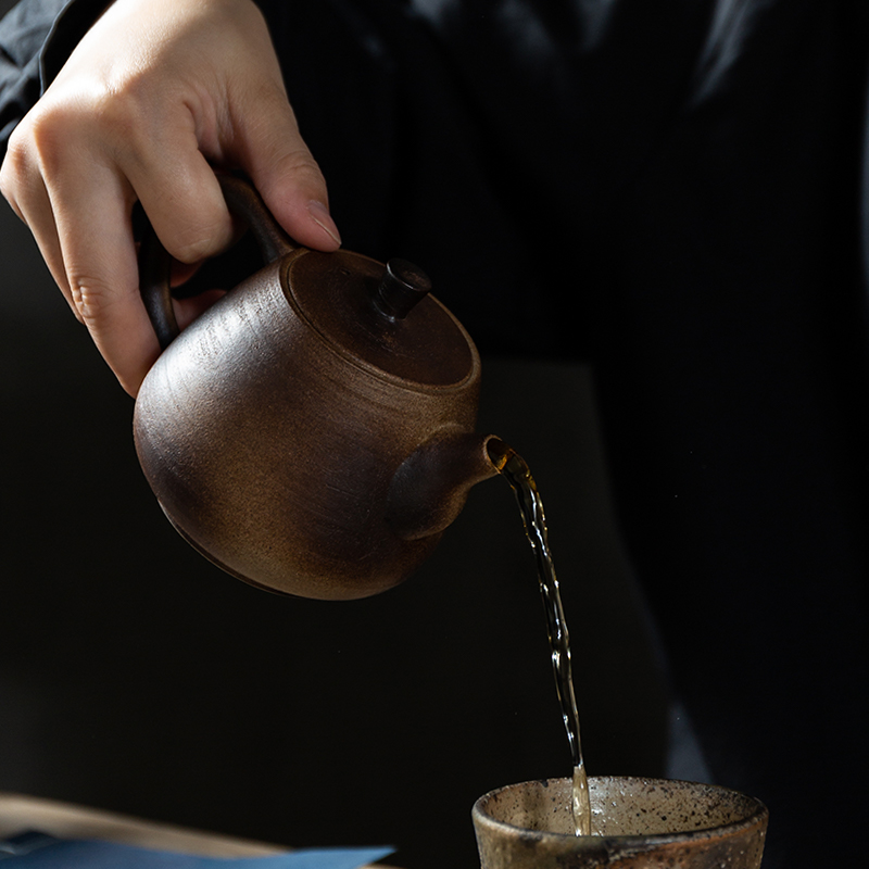 瓷信复古粗陶茶壶日式陶瓷沏茶单壶泡茶器小号功夫茶具煮茶壶家用