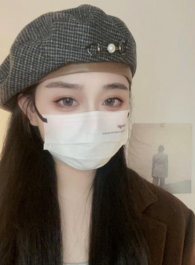 秋冬美拉德风咖色贝雷帽日系
