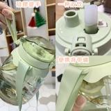 Вместительная и большая пластиковая летняя трендовая милая портативная спортивная трубочка со стаканом для школьников