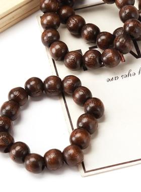 Buddhist prayer bead bracelets, carved wooden beads suitable