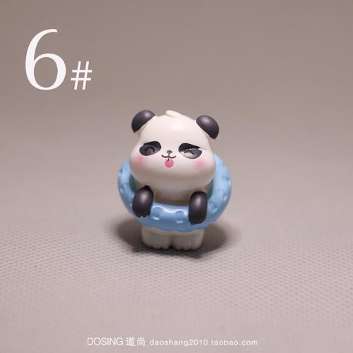Q版 小号 大熊猫 吃竹子 树脂材质 小动物模型手办摆件玩具饰品 - 图1