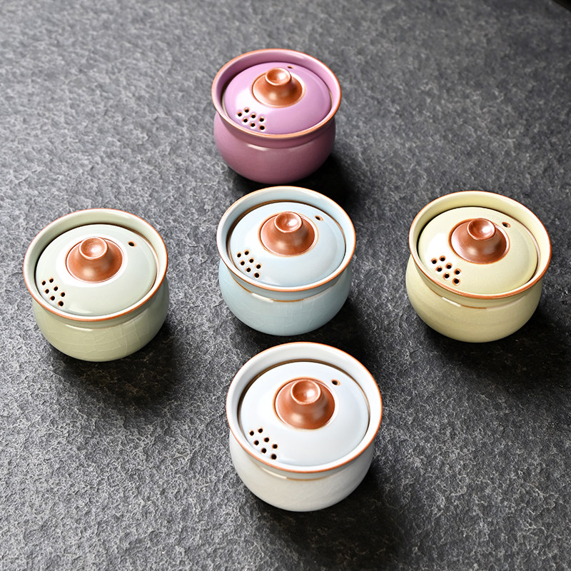 Ru kiln open piece travel tea set set high-end one-person drinking outdoor camping portable quick cup teapot tea cup