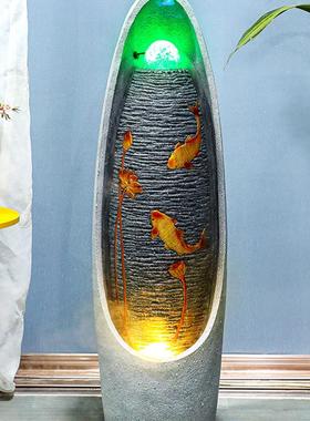 欧式流水喷泉客厅风水轮循环水加湿器办公室景观装饰运势摆件