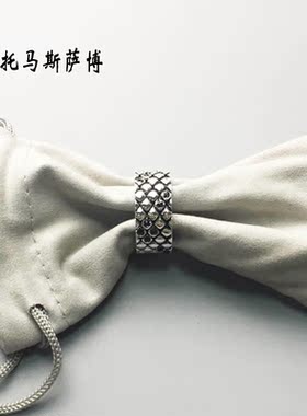 托马斯萨博镶钻纯银韩版饰品戒指