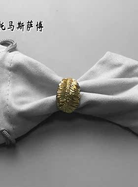 羽毛戒指女小指尾戒食指环高级感