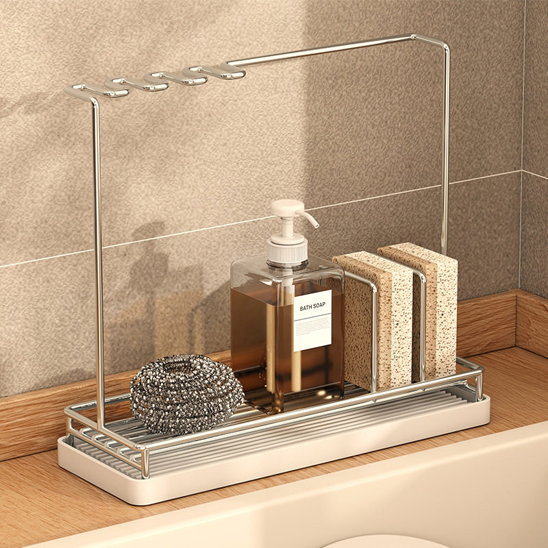 304不锈钢厨房抹布架海绵架台面多功能收纳置物架洗碗布沥水架子,淘宝优惠券,粉丝福利购,淘宝优惠卷