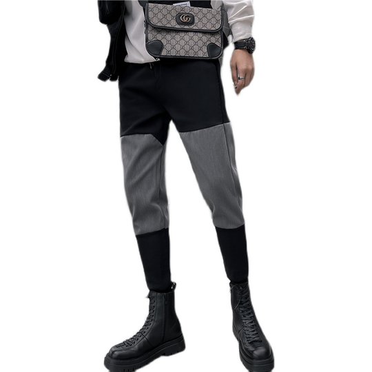 Pantalones harén para hombre con botas Martin, nuevos pantalones informales con mallas de otoño, pantalones finos y ajustados para hombre