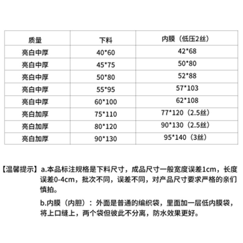 编织袋蛇皮袋批发白色加厚防水编织袋双层塑料内膜搬家粮食打包袋 - 图2