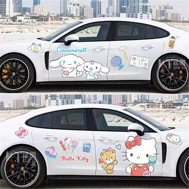 Cute Cartoon Car Sticker Car Sticker Car Scratch Blocking Sticker Kuromi Car Decorative Sticker