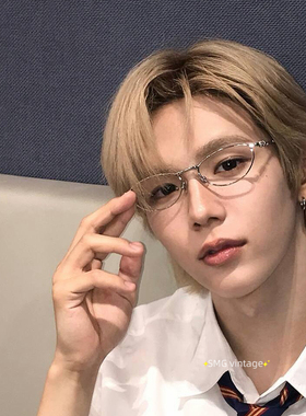 将太郎张柏芝同款眼镜金属折叠镜框复古小框可配度数近视防蓝光