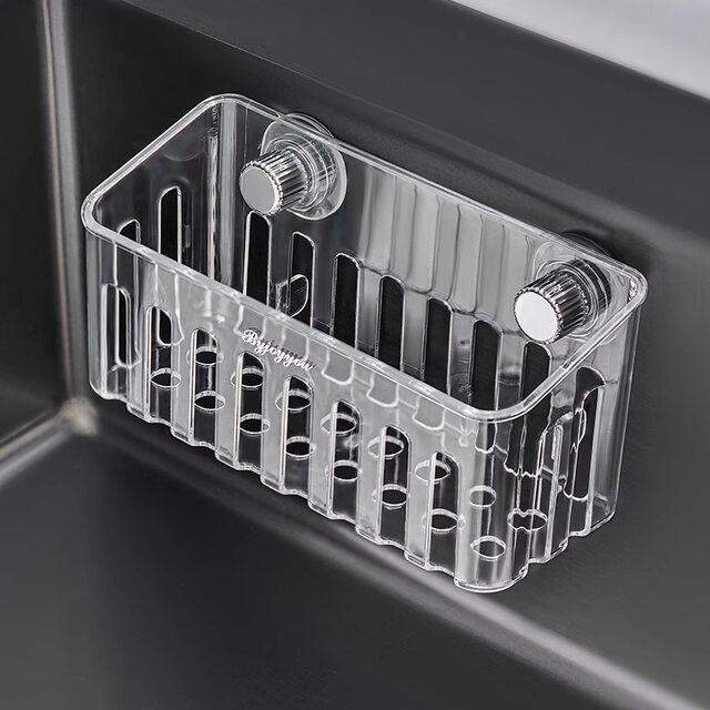 Sink dishwashing sponge steel wool ball drain basket storage rack