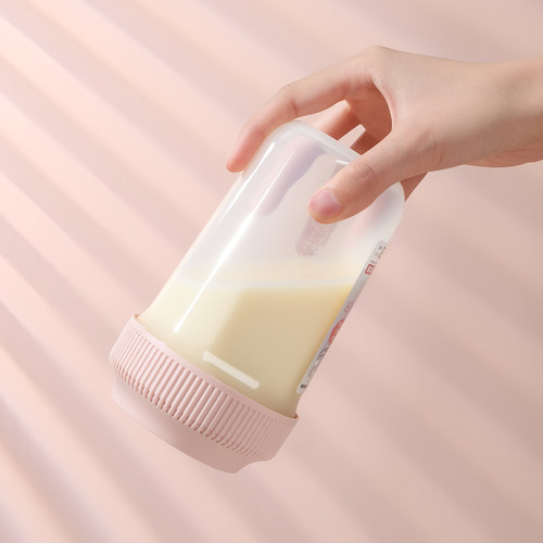 日本进口早餐专用豆浆杯子上班族带盖牛奶果汁家用便携外带冲泡杯 - 图2