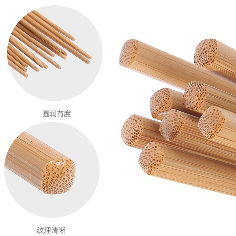 日本筷子家用实木无漆无蜡防滑防霉竹木筷环保日式餐具家庭装套装