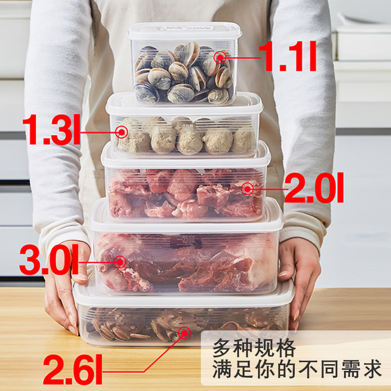 冰箱收纳盒密封保鲜盒食品级鸡蛋整理神器分格冷藏专用冷冻肉盒子-图2