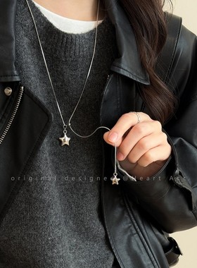 银河漫步~长款星星吊坠项链女2025新款小众毛衣链秋冬百搭配饰品