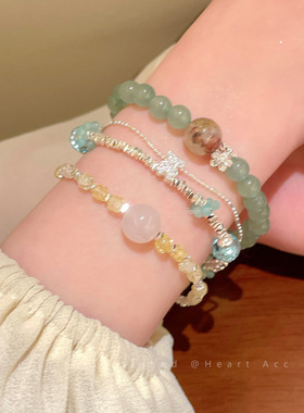 四时江南~新中式天然石串珠碎银手链女清冷感气质手串高级感手饰