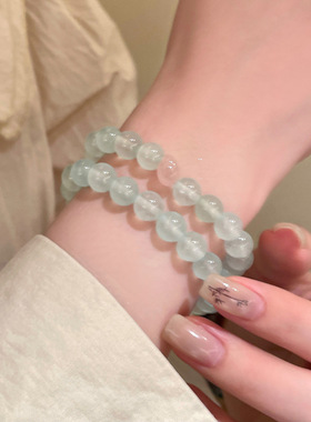 新中式玛瑙天然石串珠手链女国风禅意叠戴手串小众设计清冷感手饰