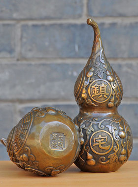 铜葫芦挂件摆件纯铜招财空心家居