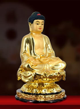 纯铜鎏金佛像阿弥陀佛摆件