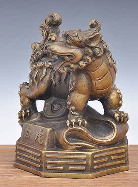 白虎客厅装饰品家居纯铜镇宅摆件