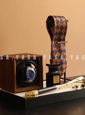 【入户玄关托盘组合】样板房商男士领带香水软装摆件鞋拔实拍套装