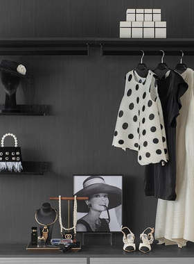 【女士衣帽间组合】样板房包衬衫长裙黑白咖橙色收纳盒帽子装饰画