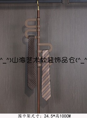 样板房衣帽间意式轻奢衣服皮鞋软装咖色主题商务男士衣柜装饰品